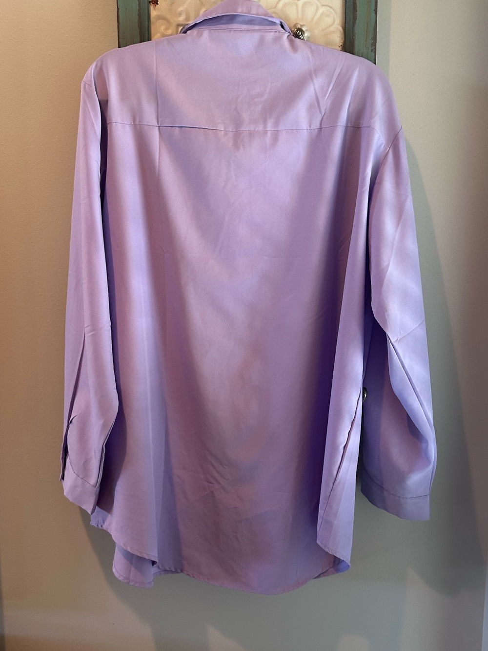 Seen + Seen Oversized Lavender Button-Up Shirt - Picture 5 of 5